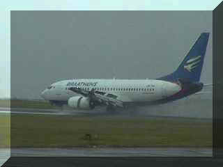 737 landing at Jersey Airport